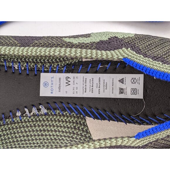 ROTHYS Ballet Flat Womens Size 9 Green Camo Pointed Toe Slip On Shoes Points - Picture 8 of 11